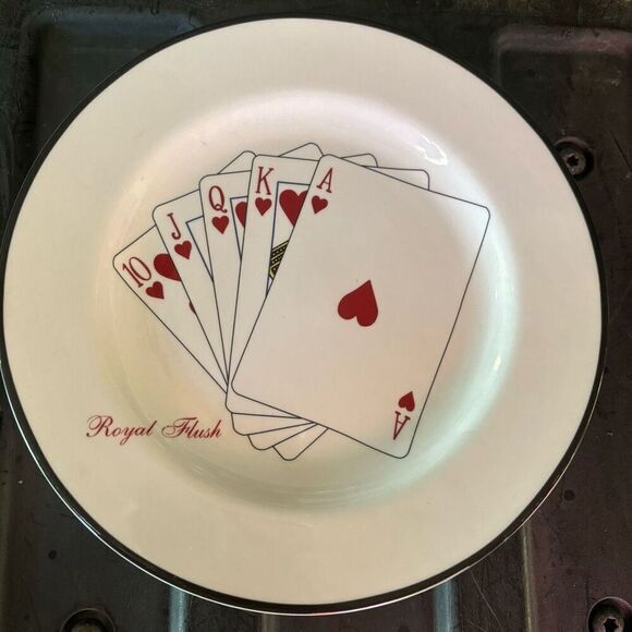 American Atelier Casino Royale 5367 Royal Flush 8” Porcelain Plate - Picture 1 of 4